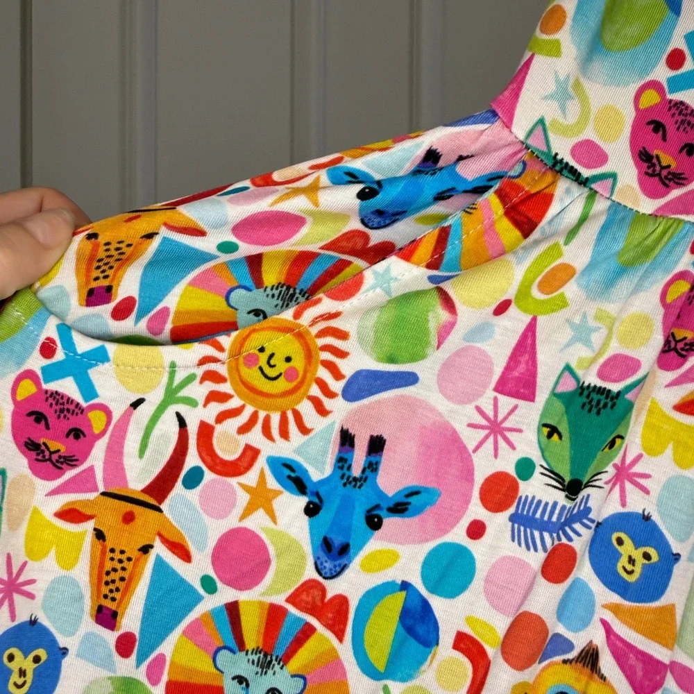 Muse Bamboo Threads Kids Animal‎ Print Bamboo Twirl Dress with Pockets Size 8/9